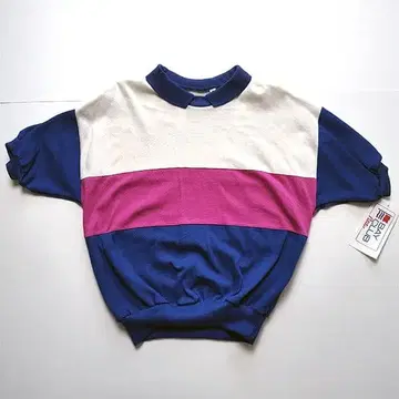 70s 빈티지 맨투맨 폴로 컬러 블록 BAY CLUB 레트로