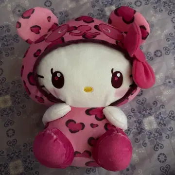 Hello Kitty 봉제 인형 레오파드 무늬 핑크
