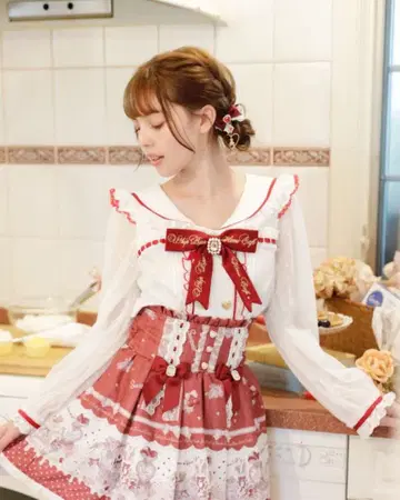 LIZLISA 더블 하트 세일러 블라우스 핑크 0