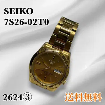 SEIKO 5 자동 시계 7S26-02T0 골드