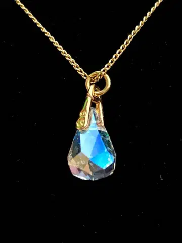 Swarovski 아름다운 드롭 목걸이 골드 크리스탈