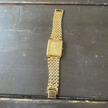 SEIKO QUARTZ SX 골드 컬러 스퀘어 손목시계 작동품