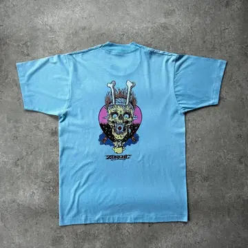 90s zorlac 조락 t셔츠 USA제 L 스카이블루 스컬 메탈리카