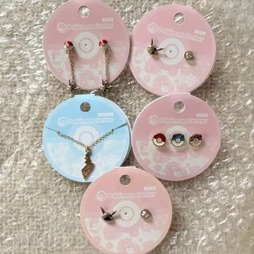 포켓몬 센터 피카츄 몬스터볼 귀걸이&목걸이 5세트