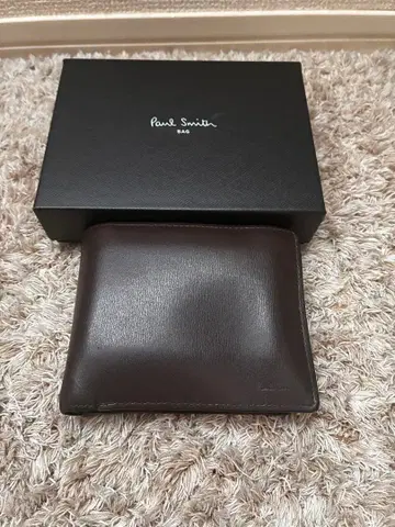 Paul Smith 폴스미스 이단 접이식 지갑 가죽 브라운 박스 포함