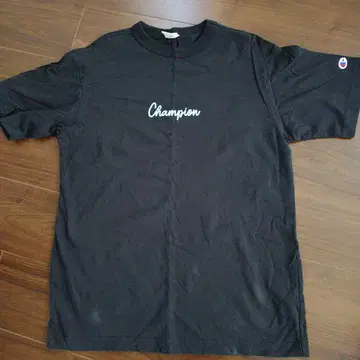 Champion 챔피온 티셔츠 블랙 XL 프린트는 에메랄드 그린