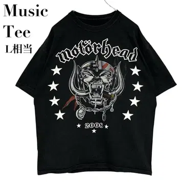 motorhead 모터헤드 티셔츠 밴드 티 프린트 해골 L 상당 블랙