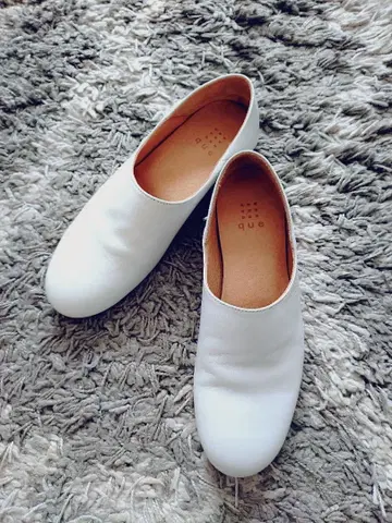 que shoes plain 큐 신발 화이트 XS 21~21.5