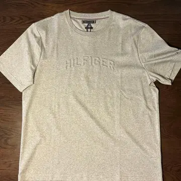 TOMMY HILFIGER 로고 자수 티셔츠 그레이