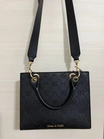 Maison de FLEUR 모노그램 스퀘어 링백 블랙