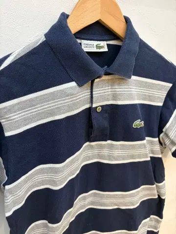 90s CHEMISE LACOSTE (라코스테) 보더 피케 셔츠