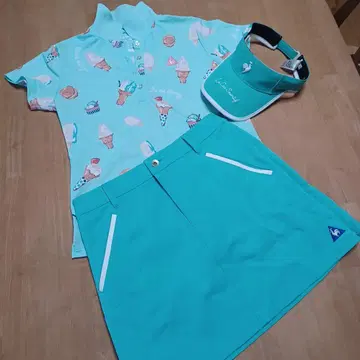 le coq sportif 골프웨어 세트 피케 셔츠 스커트