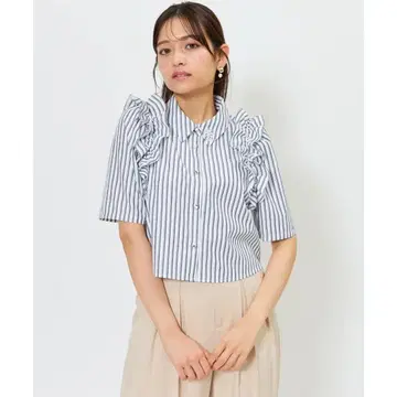 [새상품] AND COUTURE 스트라이프 반팔 셔츠