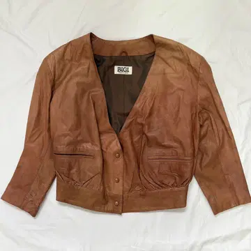 O0's vintage BIGI 천연 가죽 가죽 자켓 y2k 그런지
