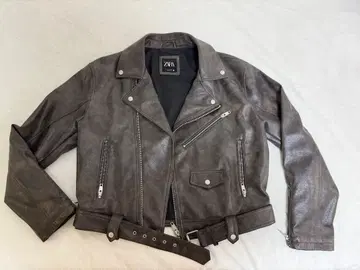 ZARA 더블 라이더 자켓 L 사이즈 브라운