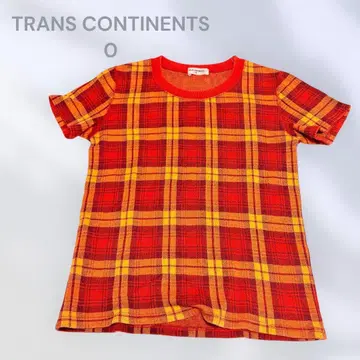 트랜스컨티넨스 반팔 티셔츠 캐주얼 걸리시 보더 무늬 두꺼운 원단
