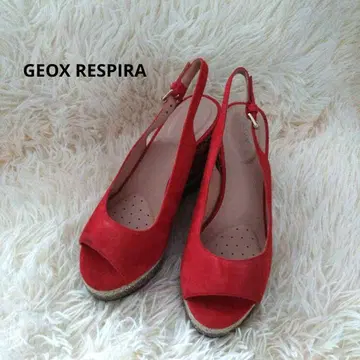 미사용 새상품 GEOX RESPIRA 웨지솔 샌들 레드