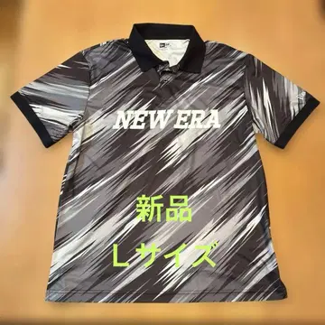 NEW ERA 피케 셔츠 블랙 그레이 올 패턴 L 사이즈 미사용 새상품