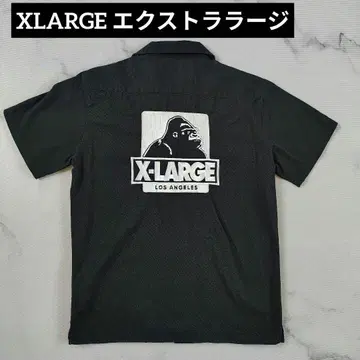 XLARGE 엑스라지 워크 셔츠 반팔 블랙 S 인기 백 자수