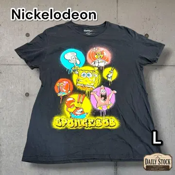 Nickelodeon 스펀지밥 캐릭터 T셔츠 블랙 L