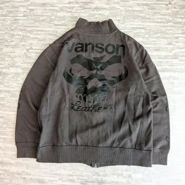 00s vanson 맨투맨 풀 집업 Y2K 흑먹색 스컬 그런지