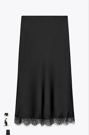 zara 새틴 레이스 미디 스커트 XS 새상품급