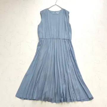 23구 슬리브리스 롱 플리츠 원피스 48 빅 사이즈 블루 라메