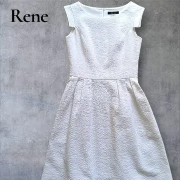 Rene 플라워 자카드 원피스 화이트
