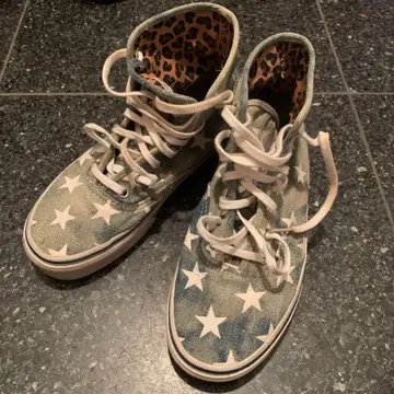 [ Used 남녀 공용 ] VANS 데님 스니커즈 스타 레오파드