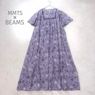 새상품급 BEAMS mmts 콜라보 고양이 패턴 페이즐리 무늬 롱 원피스