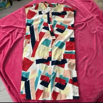 라코스테 LACOSTE 컬러풀 슬리브리스 원피스 벨트 포함 새상품