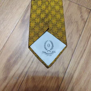 BRONZINI 넥타이 골드 실크 빈티지