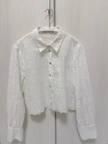 ZARA 자수 셔츠 레이스 셔츠 M