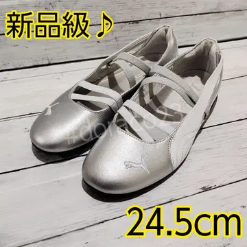 PUMA 스피드캣 발레 메탈릭 스니커즈 24.5cm 실버