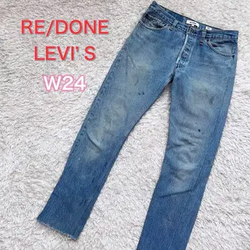 RE/DONE 리던 리바이스 재구축 스트레이트 데님 컷오프 W24