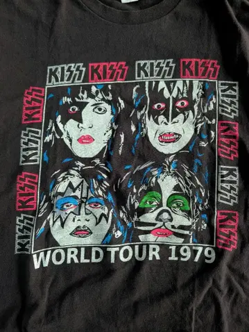 90s KISS WORLD TOUR 1979 빈티지 티셔츠 L