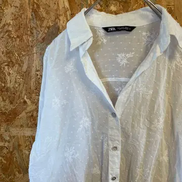 AE10327 ZARA 긴팔 셔츠 화이트 여성용 26 포스