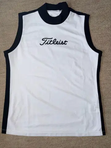 Titleist 슬리브리스 셔츠 화이트 블랙 사이즈 L