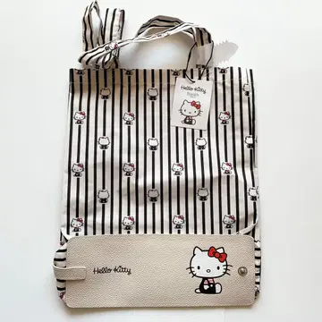 HELLO KITTY x Breath 스트라이프 접이식 토트백