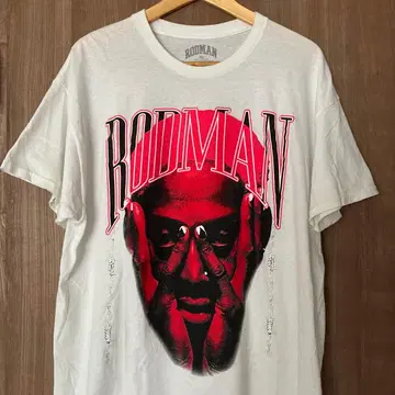 USA제 RODMAN 데니스 로드먼 프린트 T셔츠 화이트 XL