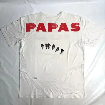 파파스 반팔 티셔츠 PAPAS TEAM 화이트 레드 로고 프린트