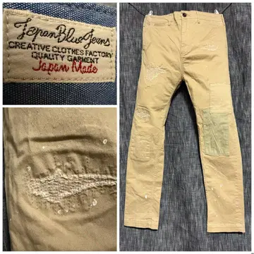JAPAN BLUE JEANS 데미지 가공 일본제 스트레치 치노 팬츠