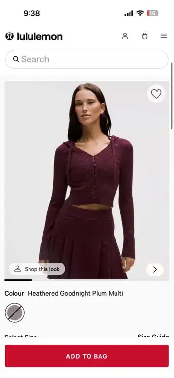 새상품 lululemon 후디드 가디건 긴팔