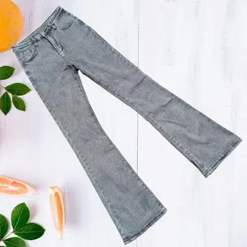 부츠컷 데님 플레어 데님 벨보텀풍 청바지 스트레치 소재 M 블랙