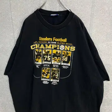 리복 스틸러스 NFL 선수 프린트 블랙 T셔츠 3XL 정도