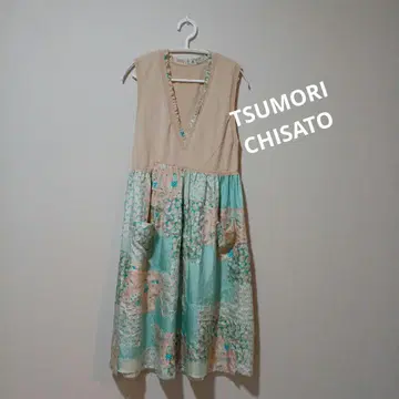 TSUMORI CHISATO 슬리브리스 원피스 패치워크