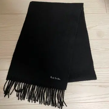[ Paul Smith ] 램스울 100% 머플러 블랙 로고 자수