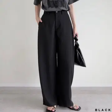 [시착만 한 상품] ReEDIT 리디 커브 팬츠 슬랙스 블랙 L