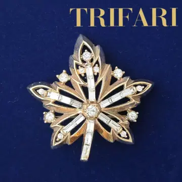 빈티지 trifari 메이플 리프 큐빅 브로치 트리파리