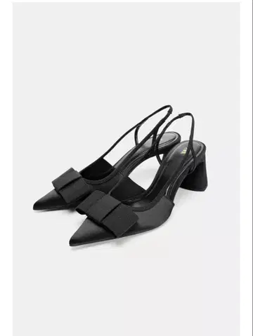 ZARA 리본 디테일 슬링백 하이힐 슈즈